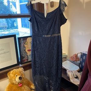 Navy Blue Lace MIDI dress